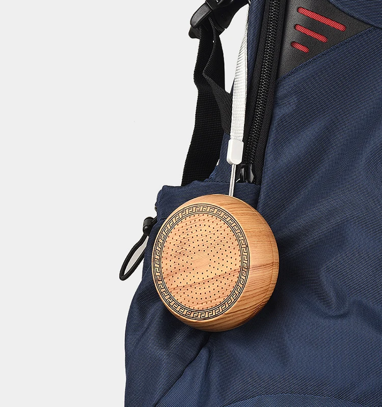 Retro style imitate wood grain portable mini wireless bluetooth speaker with led light - ANKUX.COM