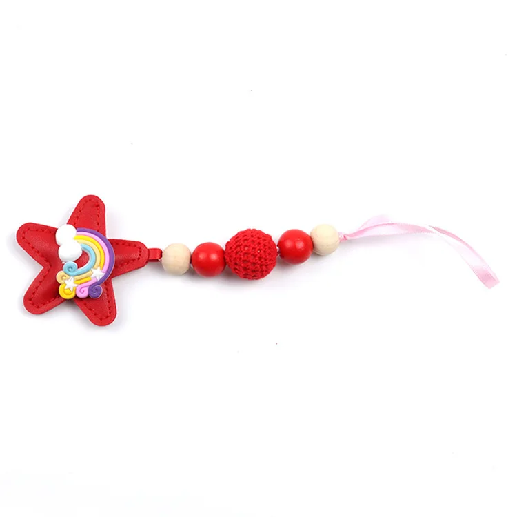 

2021 Top selling food wooden baby pacifier clip, Any paton colour code is avilable