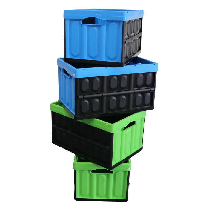 

QS Household Durable Collapsible Storage Crate Foldable Crate Stackable Plastic Folding Crate