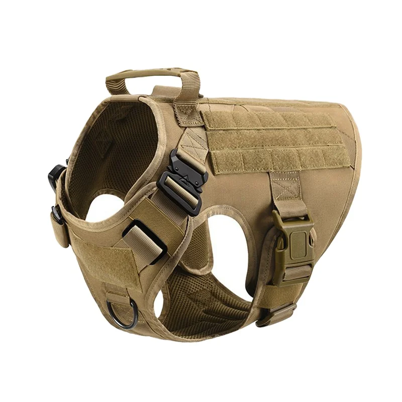 

Custom Adjustable Luxury Dog Training Harness Vest Tactical Military K9 Dog Harness, Black,