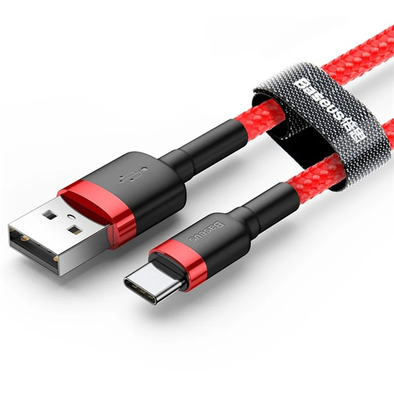 

0.5m Baseus 3A Fast Charging USB Type C Braided Cable For Samsung S8 Note Weaving Data line For one Plus Android 6 Charger Cord