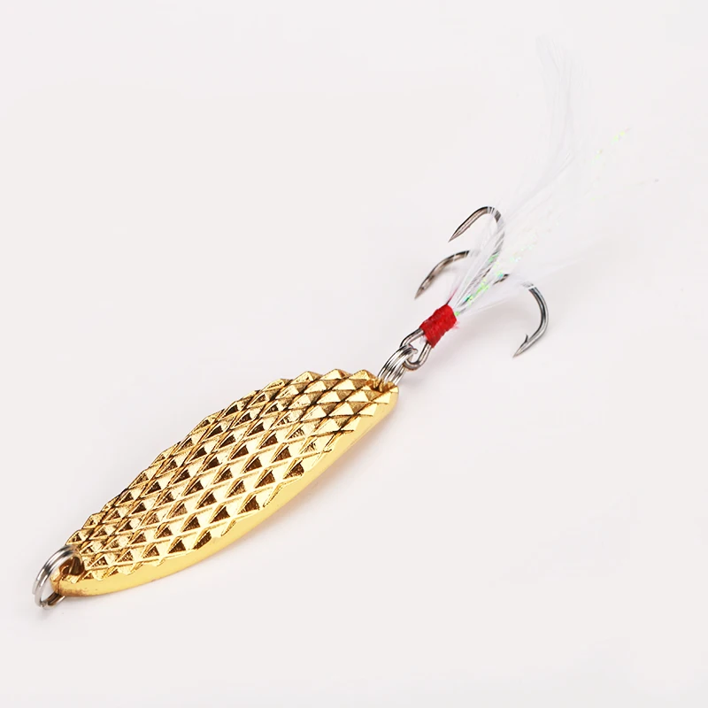 

Metal sequin spinner spoon baits fishing tackle saltwater hard bait hook fishing lures, 2 colors