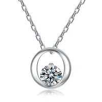 

2020 minimalist 925 sterling silver dainty personalized pendant zircon simple small round jewelry necklace for women