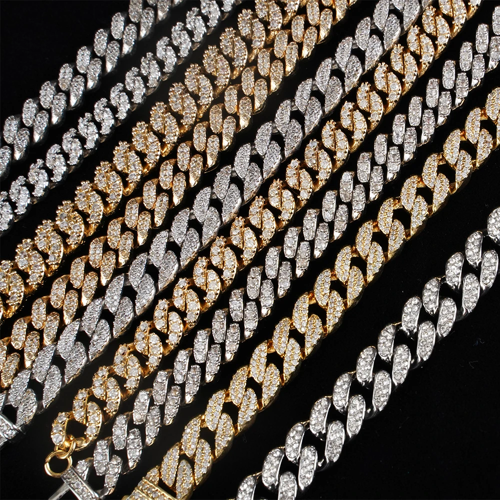 

JL Jewelry 12mm 18k Iced Bracelet And Chain Gold Bracelet Hip Hop Wholsale