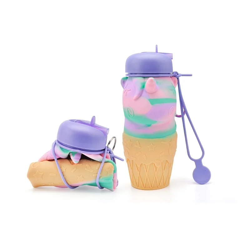 

Food Grade Lightweight Foldable Silicone Water Bottle for Travel