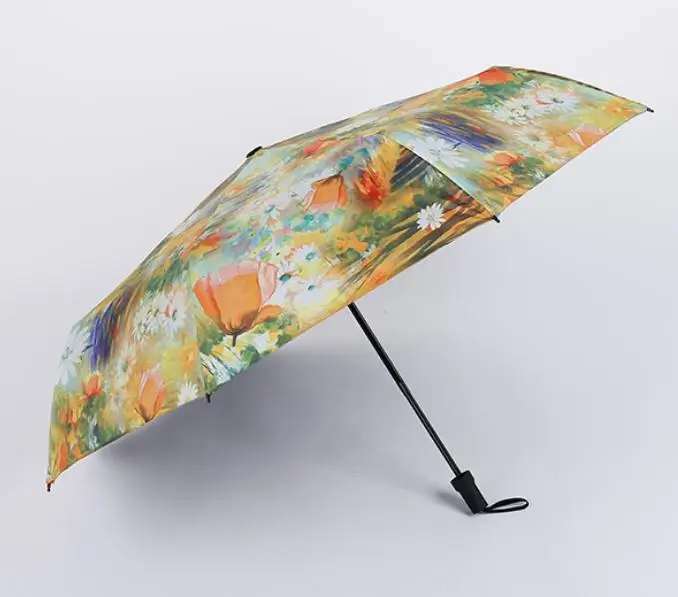 

Uv protection Folding Umbrella Rain Umbrella, White /black