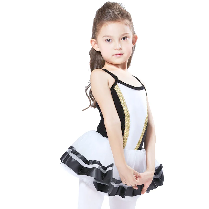 
children designer sling dress leotard skirt girl warm up performance wear costume Professional Ballet Tutu 