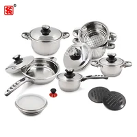 

Fashion gift stainless steel cookware set cooking pot and pan set with steamer
