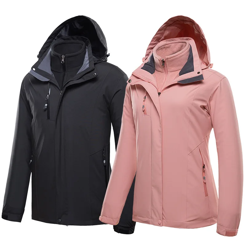 

Outdoor storm jacket 3 in 1 women's cold work coat men's new couple storm jacket group purchase custom printed LOGO, Pc