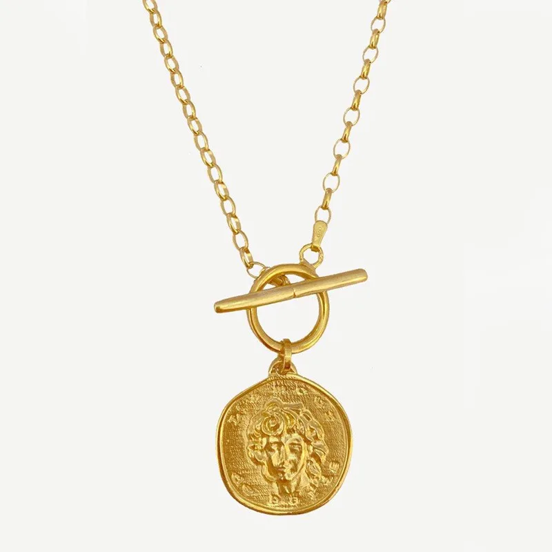 

2022 Hot Sell Good Quality 18K Plated Gold Charms Pendant Necklace, 18k gold