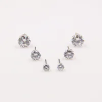 

Fashion multiple 3 pairs/sets crystal cubic zircon stone stud earrings set for women
