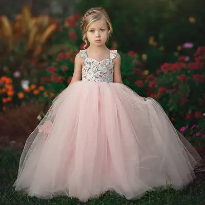 

F40617A European and American pink bouffant summer dress baby girl party dress children frocks designs, As picture