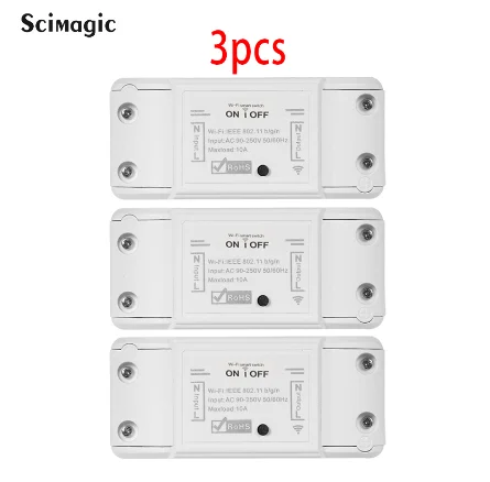 

Free Shipping 3pcs 10A/2200W WiFi smart Switch for Timer APP Smart Home Tuya Alexa Google Home Control