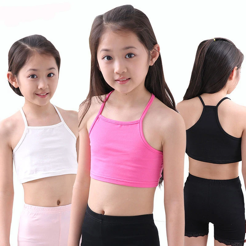 

Cotton Girls Tank Top 4-12 Years Underwear For Children Girl Undershirts Kids Singlets Baby Camisoles Bra Teenager