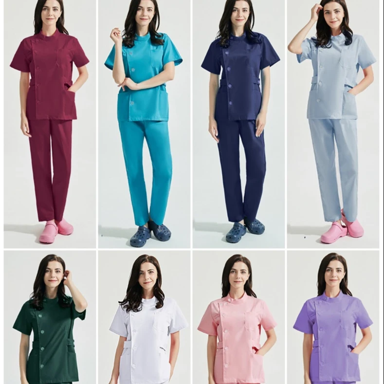 

Wholesale Fashionable Medical Scrubs Nurse Uniform Nurses Scrubs Sets Uniform Hospital Uniforms, All the color in pantone.