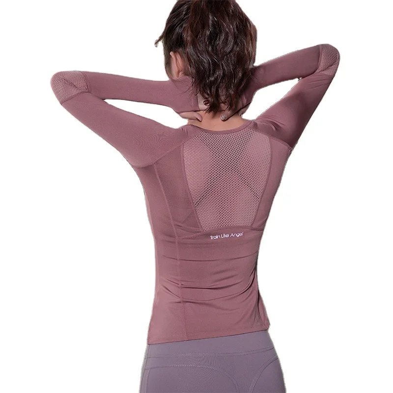 

Sports long sleeve t shirt women sportswear fitness tops woman plus size shirts polyester gym wear yoga top