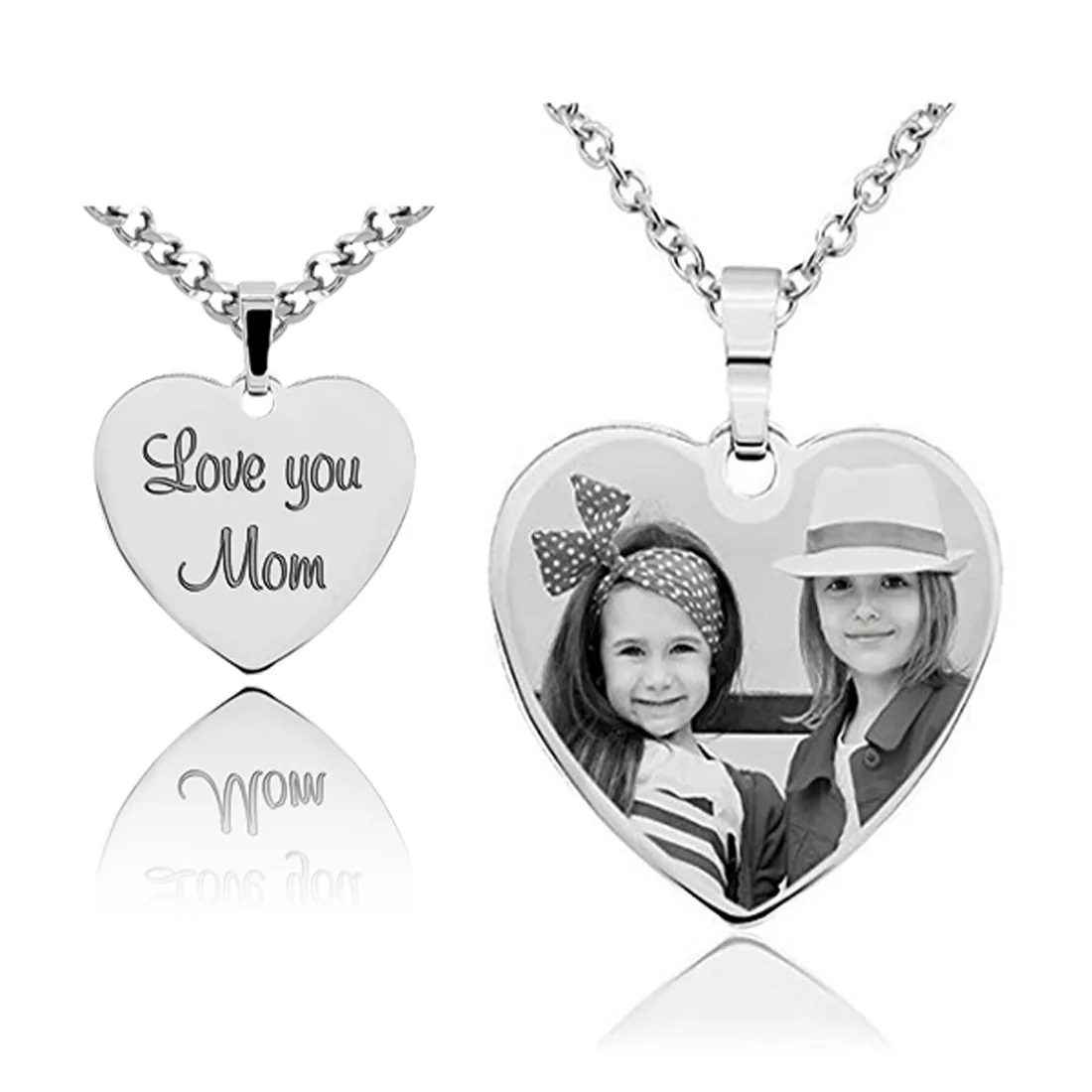 

Wholesale fashion Jewelry stainless steel necklace personalized custom picture lettering couple creative necklace