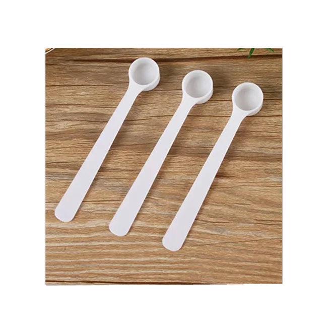 

0.5g 1ml plastic PP measuring spoon 1ml 0.5g white flat bottom milk powder salt scoop