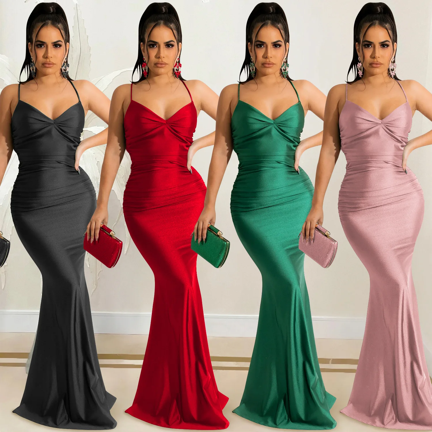 

Red Split Birthday Dress For Women Vestidos Fiesta Cocktail Party Dresses Ladies Velvet Sexy Maxi Bodycon Prom Dress