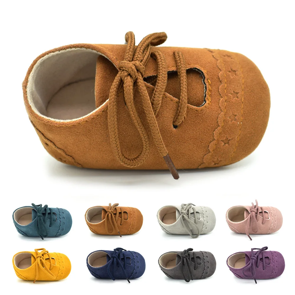

Wholesale Soft Sole Baby Boy Shoes First Walker Toddler Shoes Suede Leather Crib Shoes, 5 colors