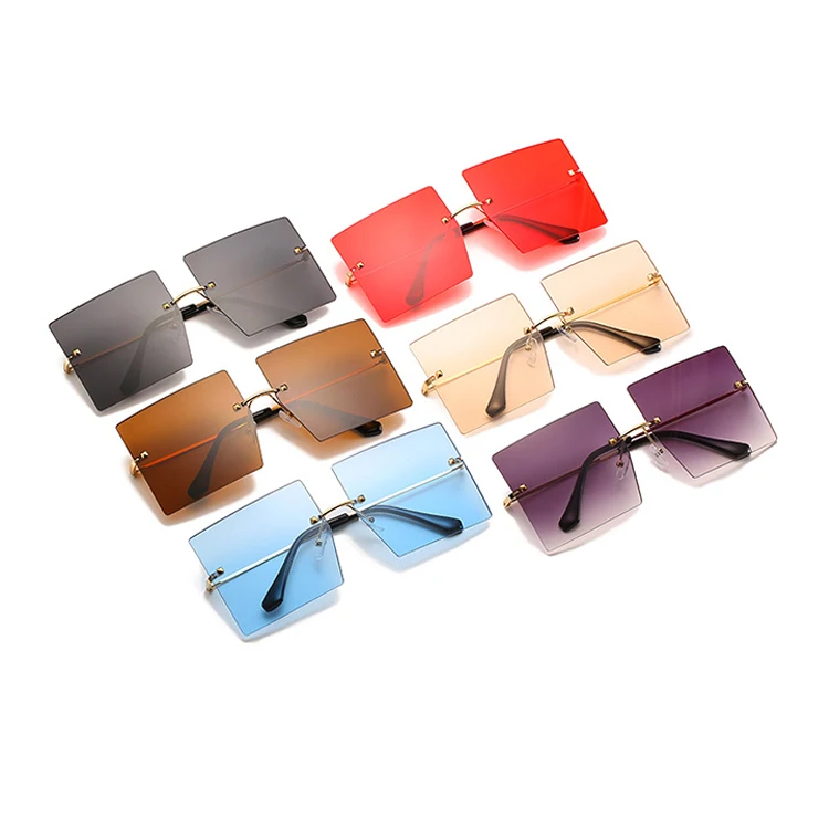 

9051 Rimless Color Sunglasses Oversized Glasses Women Sun Glasses New Fashion from China Fahion,fashion Sunglasses UV400 PC