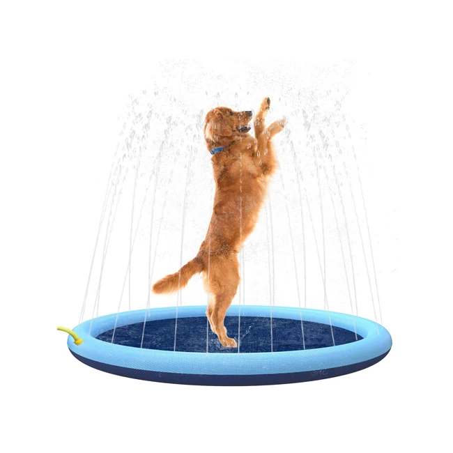

59 Inch Foldable Dog Swimming Pool Collapsible Pet Dog Cats Paddling Bath Pool, Large Outdoor Bathing Tub for Dogs Cats and Kids, Blue