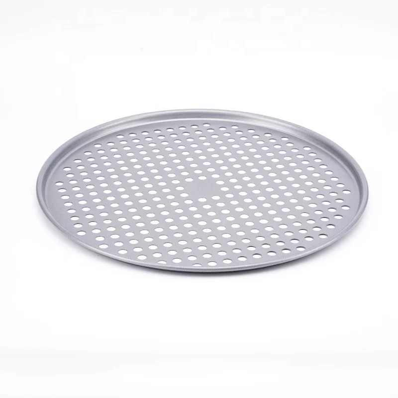 

14.5 inch Shallow Carbon Steel Non Stick Round Perforated Pizza Pan Baking Tray with Holes