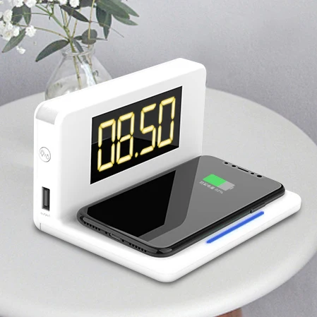 

New Product Ideas 2021 10w Alarm Clock Cell Mobile Phone 4 in 1 3 in 1 Fast Qi Wireless Charger Lamp Charger Station Stand