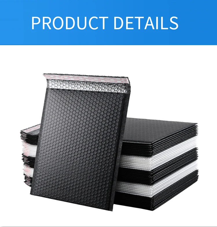 Custom Logo Black Color Express Envelope Wholesale Bubble Mailer Postal Courier Shipping Bag