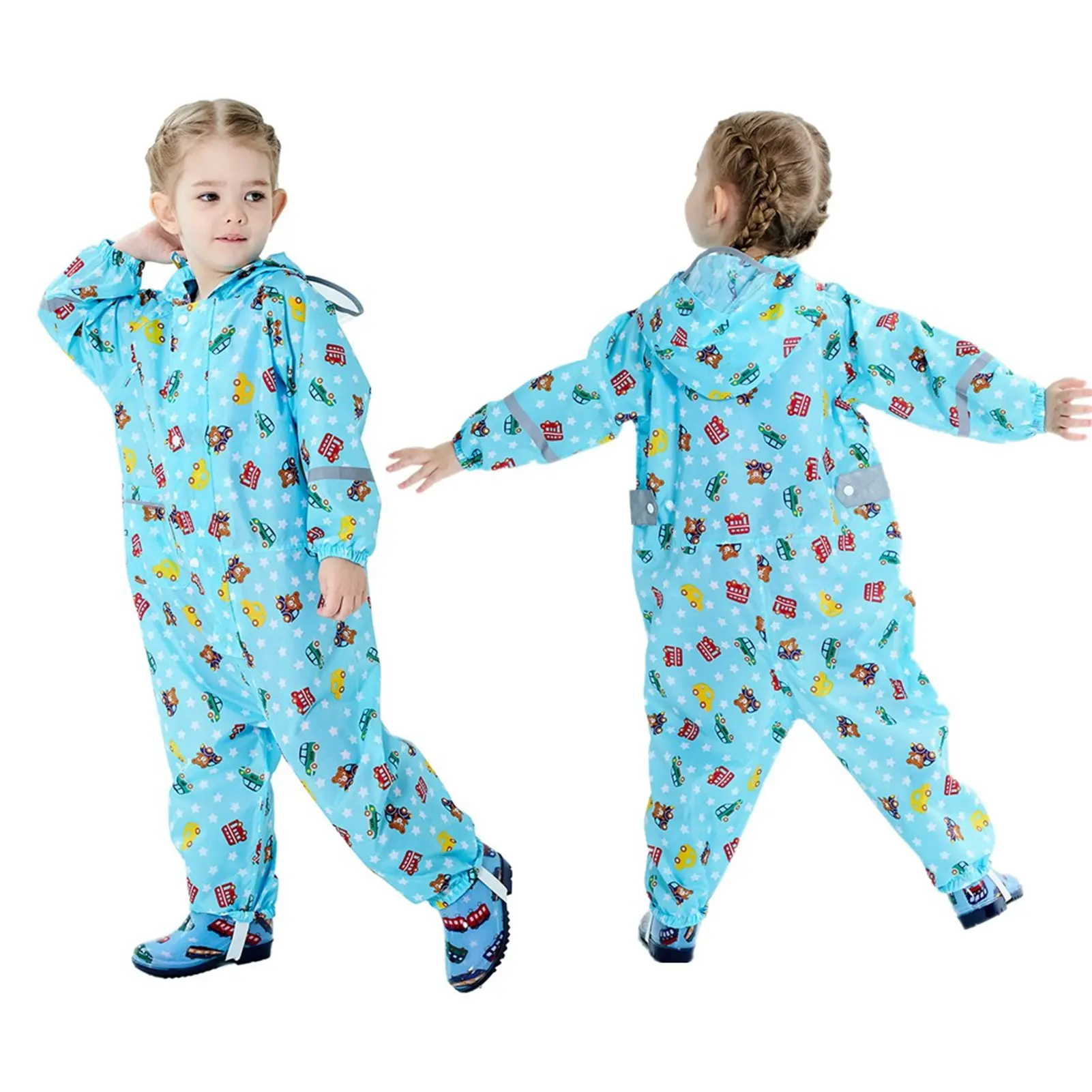 

Childlike Style One Piece Rainwear Polyester Taffeta Raincoat Kids Rain Coat, Customized color