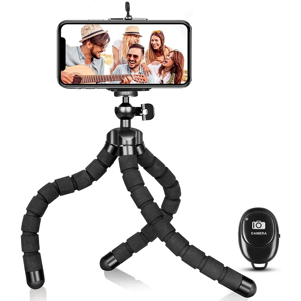 

Hot sale gopros Camera Accessory holdere Mini Flexible Tripod Sponge Octopus Tripod Wireless Remote mobile phone holder, Black/blue/red