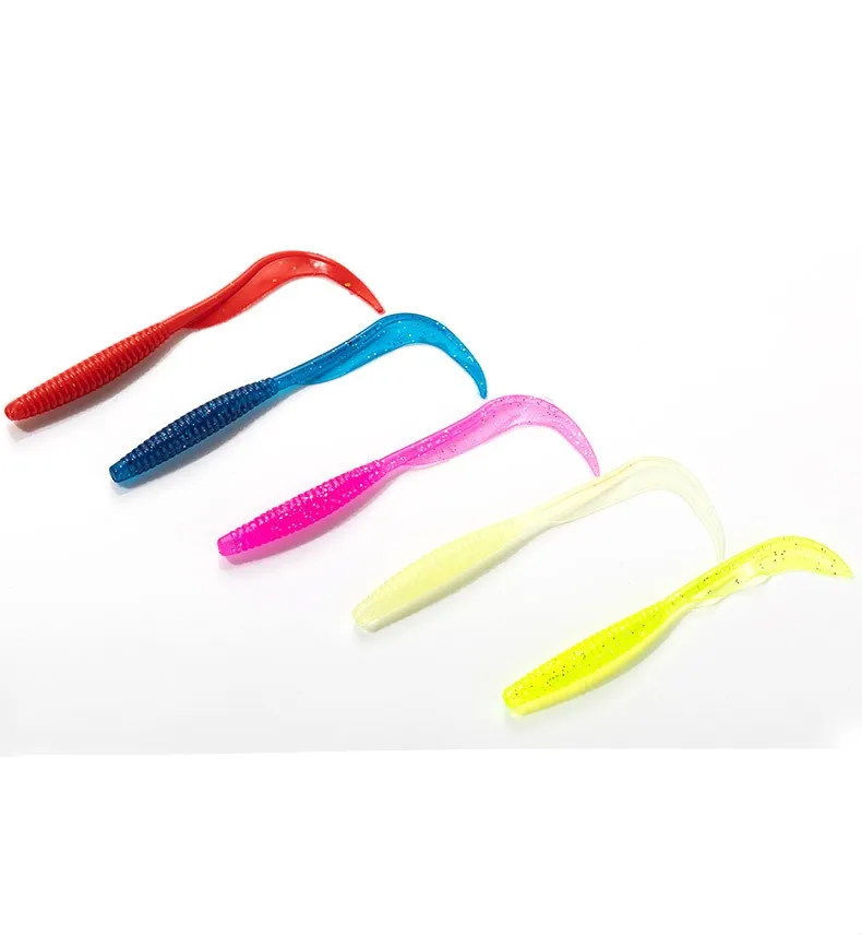 

vivid fish colors soft plastic fishing 3g10cm lures Ttail fishing lures, Various