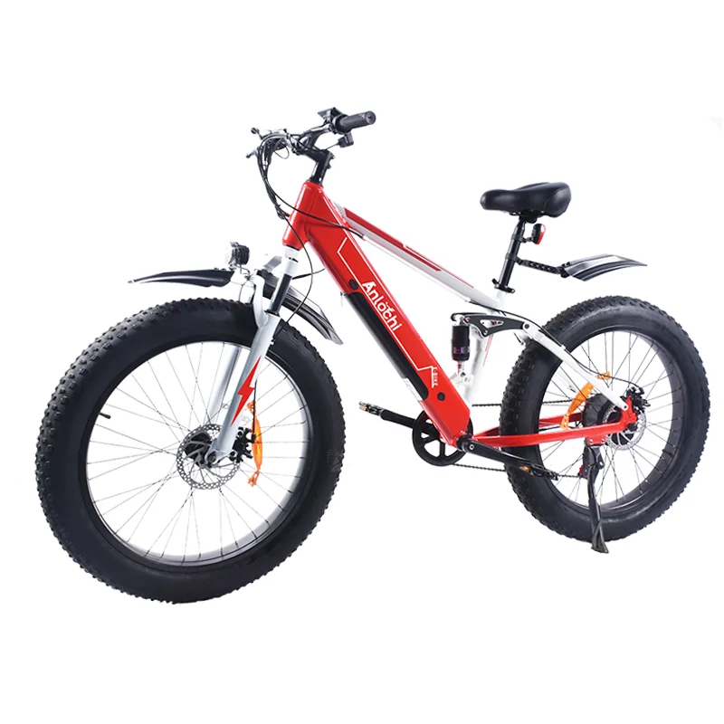 

ANLOCHI 26 inch super long range ebike 500W dual suspension bicycle electric assist bike fat tire for adult