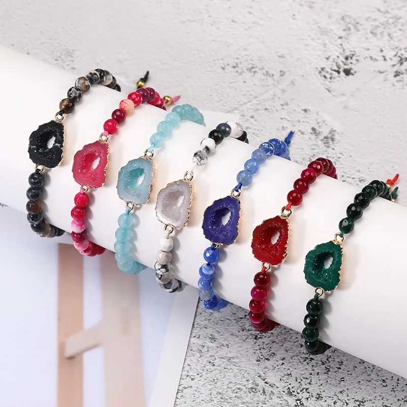 

fashion stainless steel jewelry Agate stone 2019 new arrivals  woven friendship bracelets charms rope bracelets for