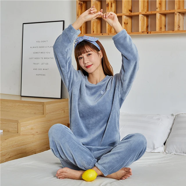 

Hot sale pajamas for fleece women polar fleece sleepwear flannel chemises winter pajamas, Picture shows