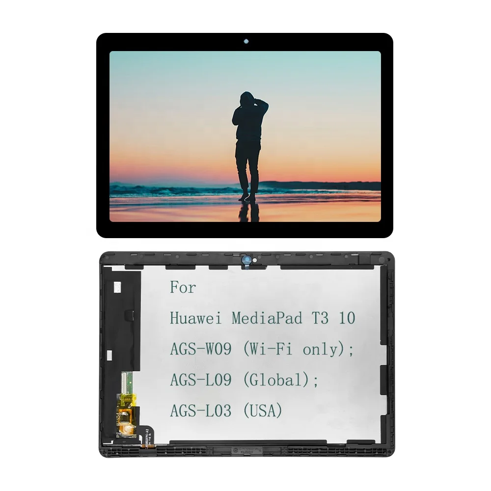 

For Huawei MediaPad T3 10 LCD Display AGS-W09 AGS-L09 AGS-L03 For Huawei MediaPadT3 10 Touch Screen Digitizer Assembly Frame, Black