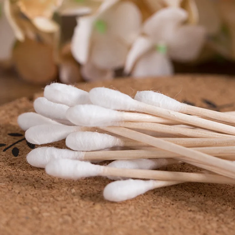 

Cheap Price Bamboo Cotton Swabs Double-end Bamboo Cotton Ear Buds, White cotton+natural bamboo color