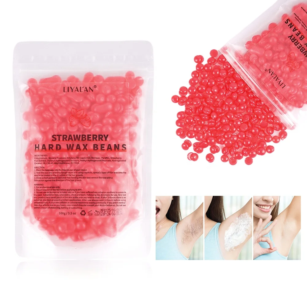 

Wholesale Custom 100g 1kg Bulk Hot Film Sugar Waxing Pearls Face Body Legs Armpits Depilatory Hard Wax Beans For Hair Removal, Multi-color, can be customized