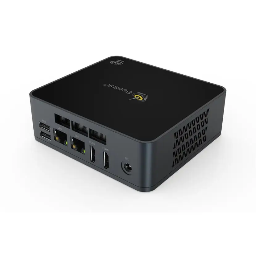 

Beelink GK55 Intel J4125 8GB 128GB SATA SSD Wins10 OS Industrial computer Two Ethernet Type-C Charging Mini PC GK55, Black