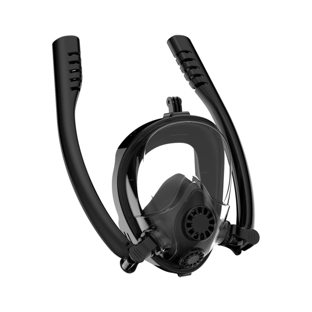 

DEDEPU New Swimming diving full face mask Anti Fog Full Face Snorkeling Snorkeling Mask Double Breath, Black