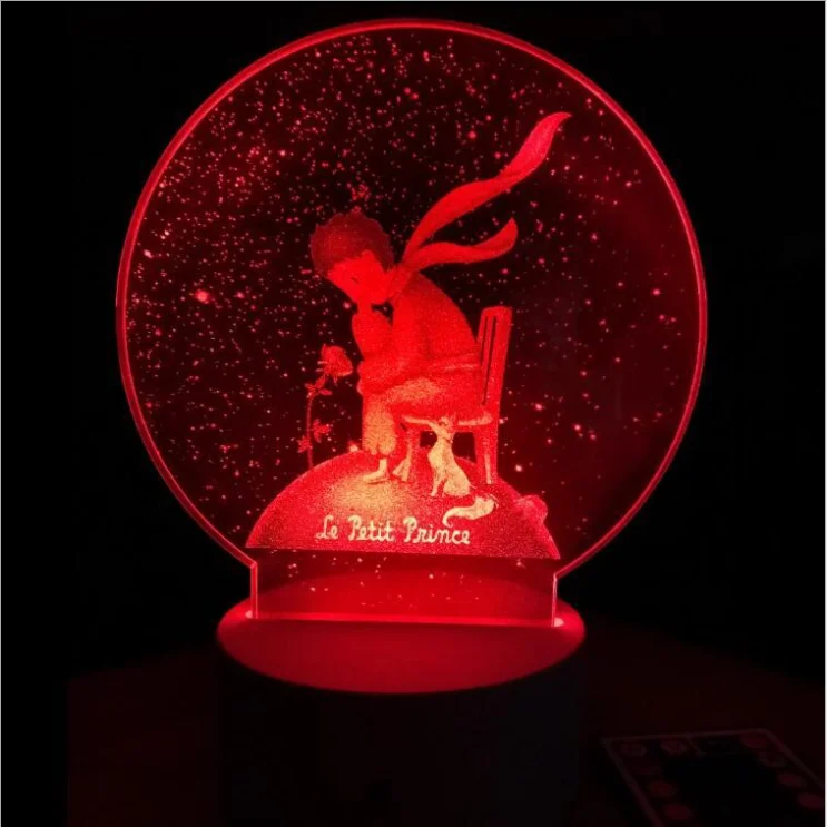 Artificial Cartoon Prince Acrylic Creative USB Charge 3D Laser Engraving Gift Lamps LED Night Lights