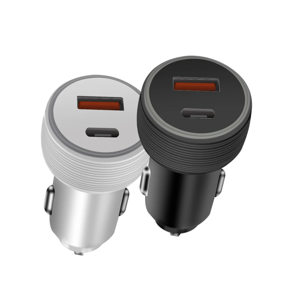 

Quick Charging 3.1 A Dual Ports Fast Car Charger USB Phone Adapter Wholesale Portable Car Charger USB Type C Car Charger, Black / white