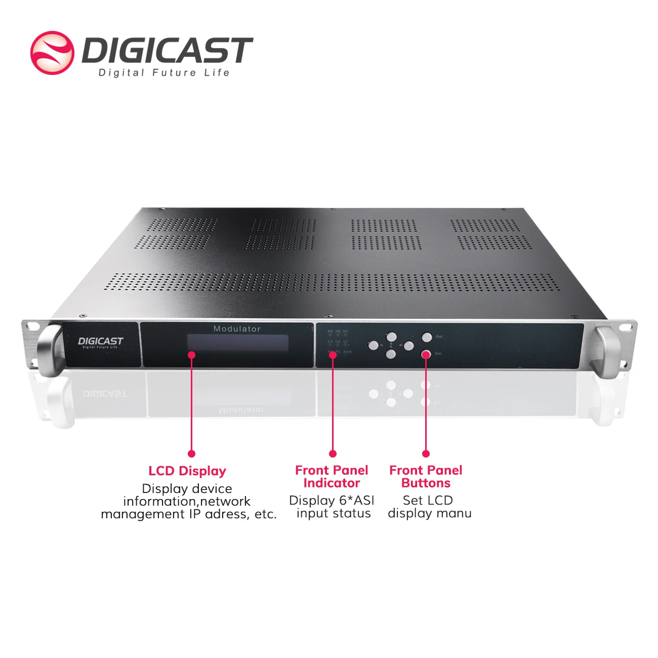 

DMB-24E CATV IP 32 Modulator Modules Design 3 Data GiGE Port UDP RTP to 16 ISDB T Modulator