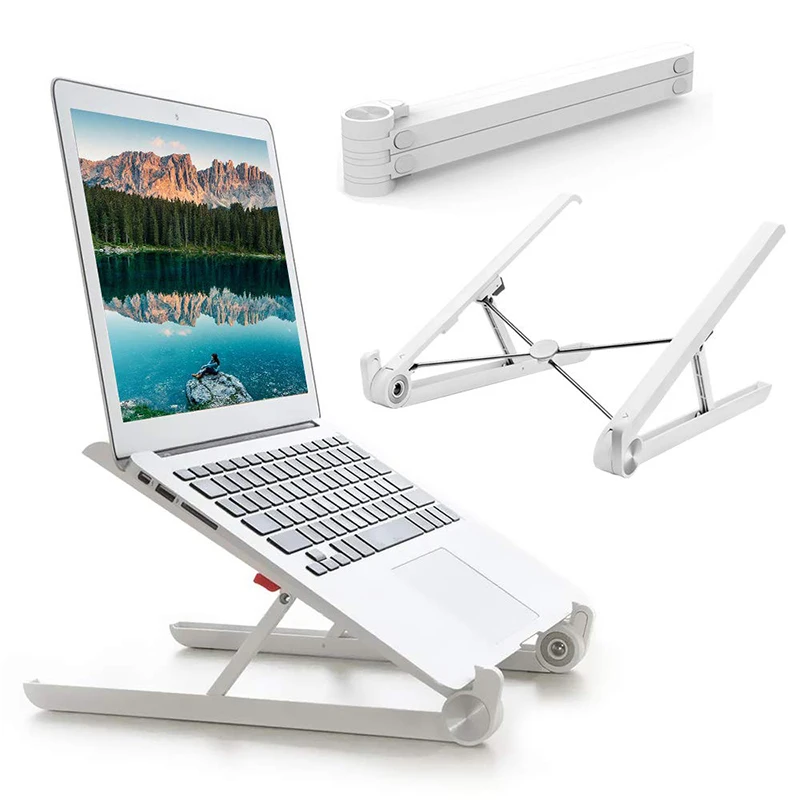 

Amazon hot sell aluminum alloy laptop stand adjustable foldable portable computer desk air cold for mac book notebook