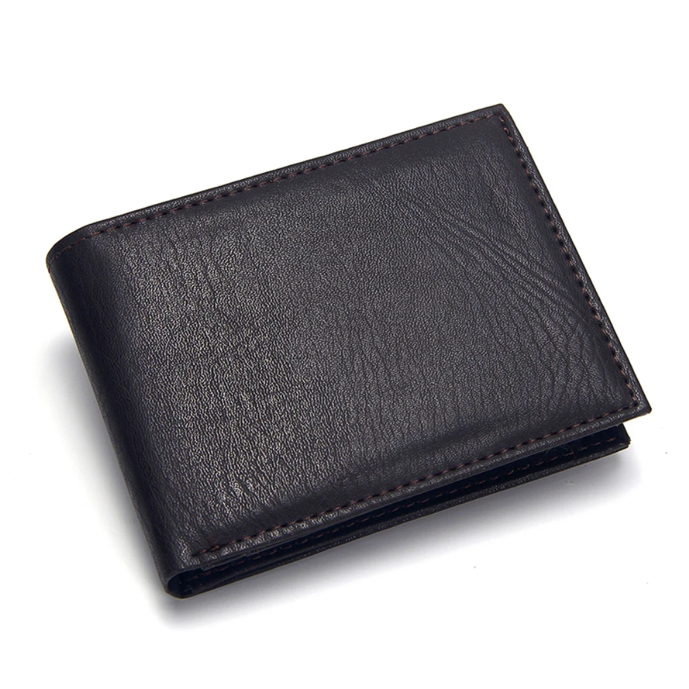 

Luxury Men's Wallet Leather Solid Slim Wallets Men Pu Leather Bifold Short Credit Card Holders Coin Purses Business Purse Male