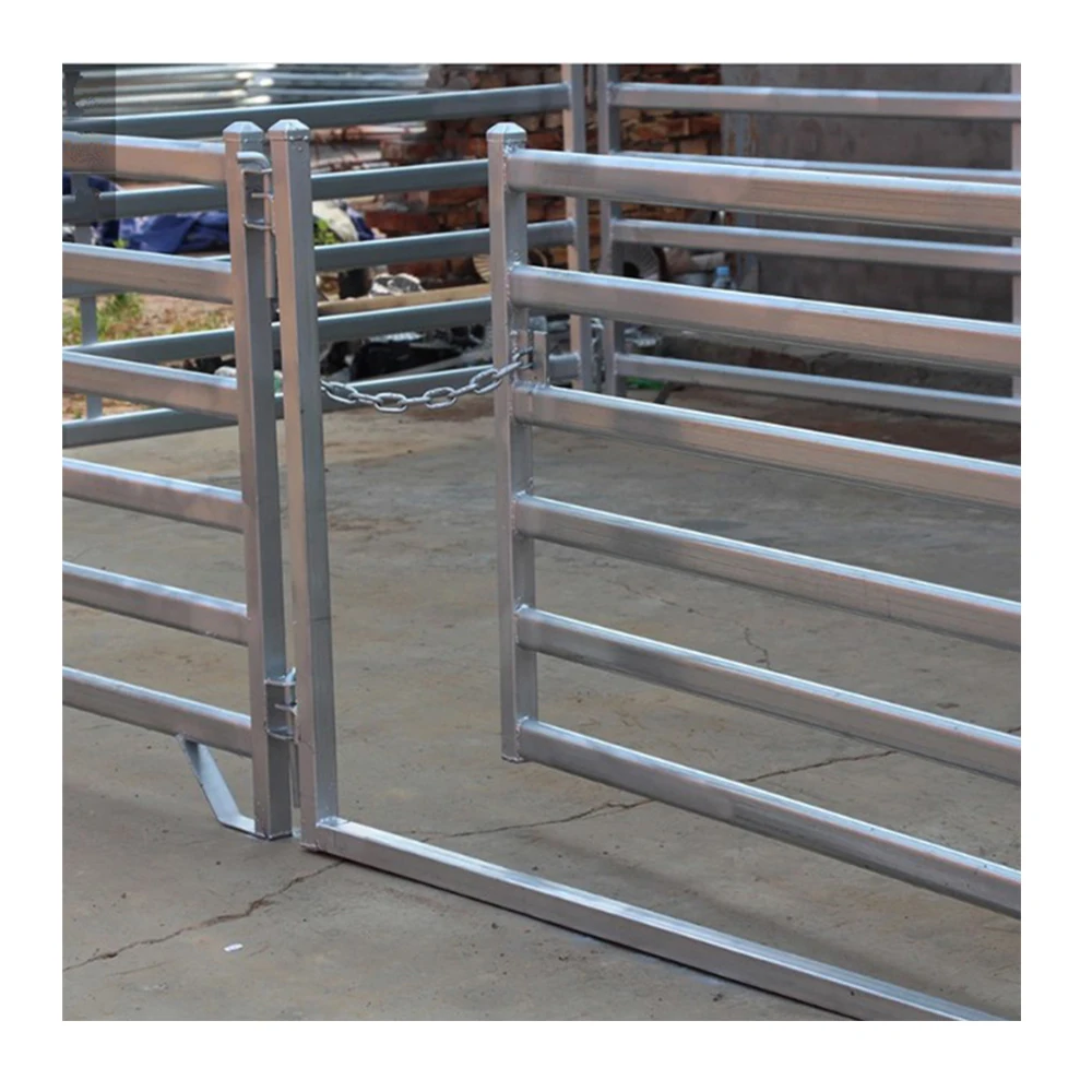 

Galvanized Heavy Duty Horse Stable Steel Corral Panels Fence 5/6 Rails Stockyard Livestock Panels For Cattle
