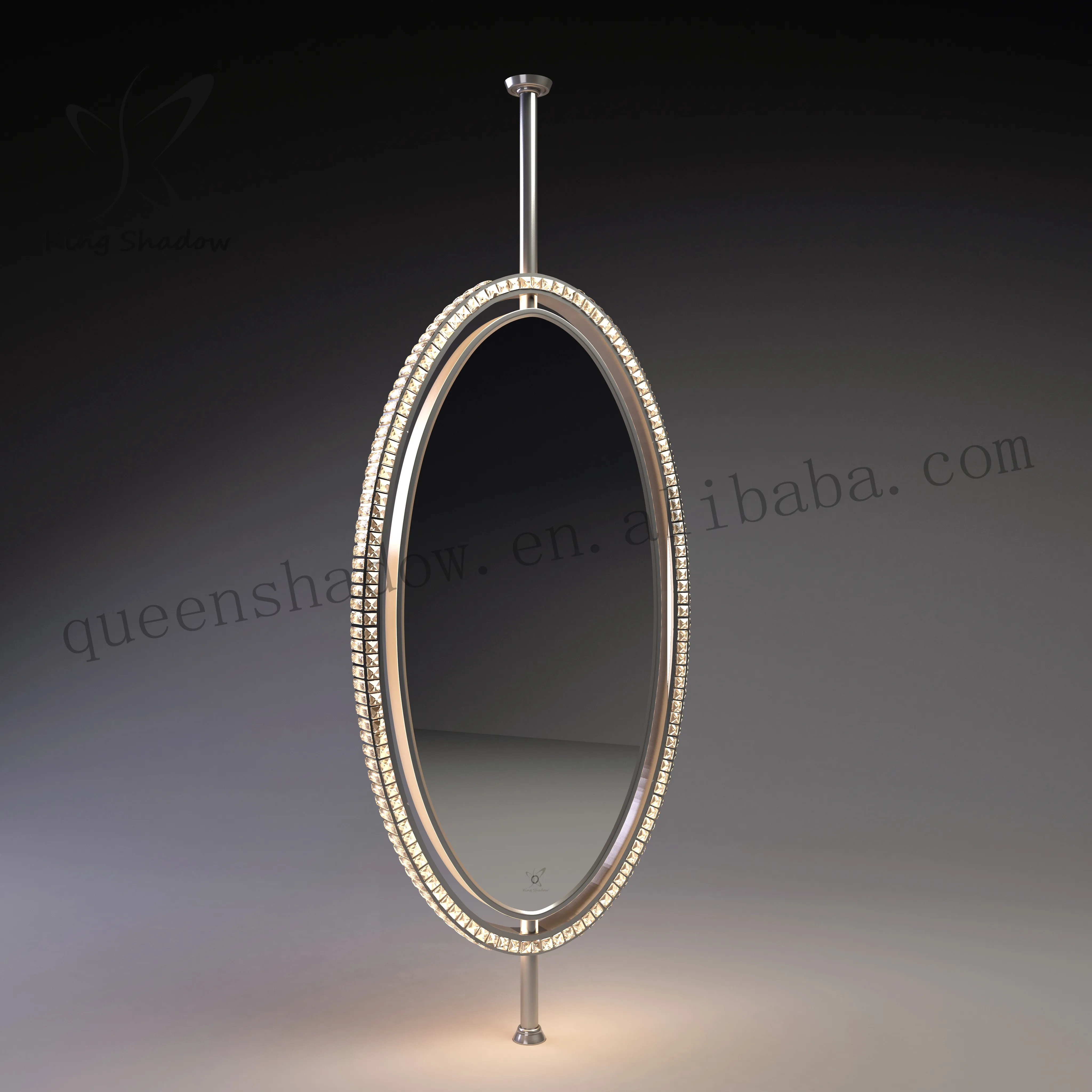 
Classic French Style LED Double Hairdressing Stations Salon Styling Mirror Station With Stainless Steel Base 