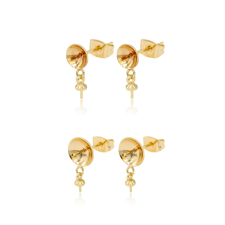 

Wholesale Diy Earring Parts For Jewellery Making Pearl Stud Earrings, 14k gold