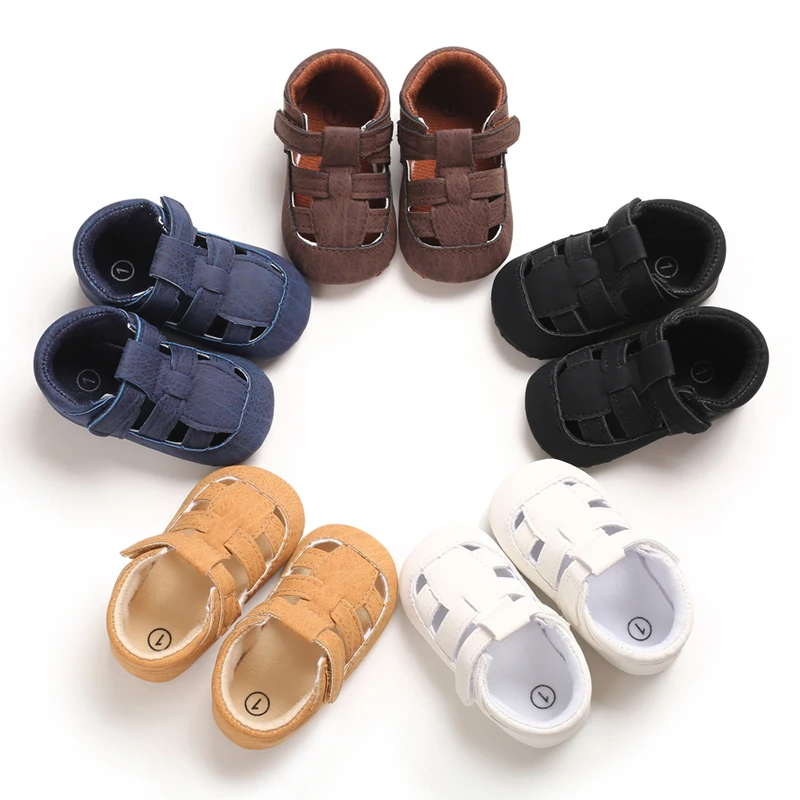 

In stock cheap pu upper soft cotton sole Walking shoes 0-18 months BOYS BABY SANDALS, 5 colors