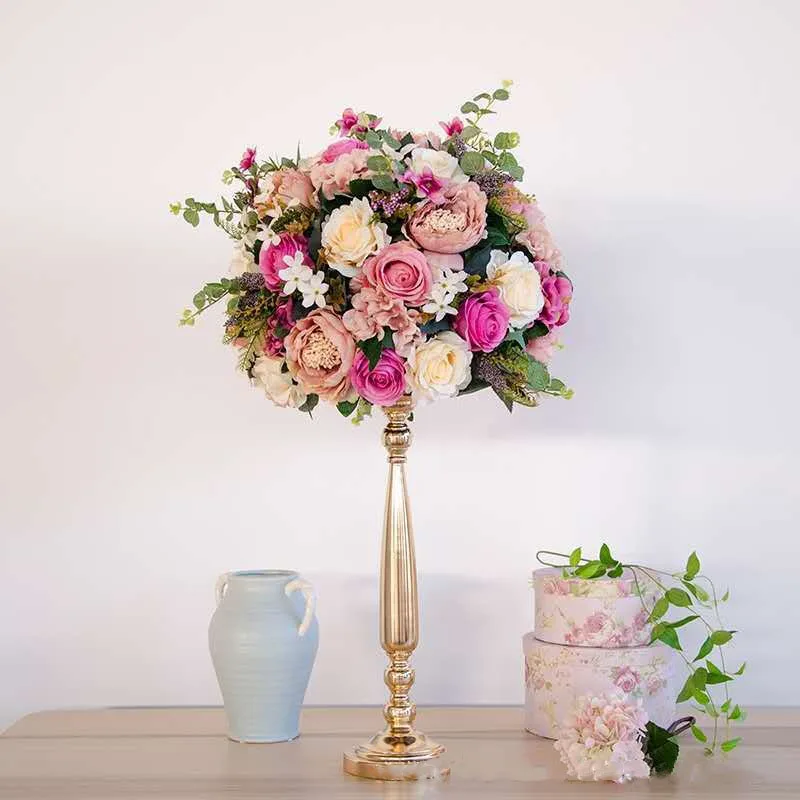 

Classic Metal Golden Candle Holders Wedding Table Pillar Candelabra Home Party/Centerpiece Flower Rack / Vase Decoration